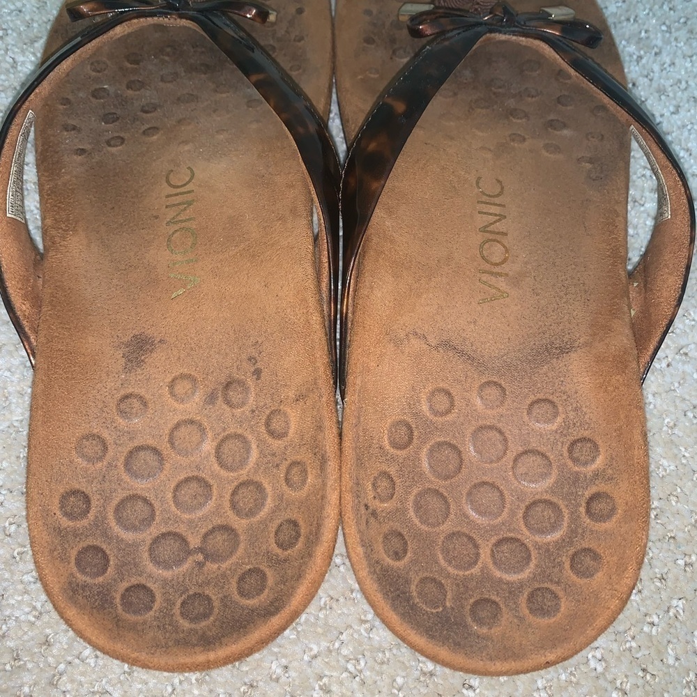 Vionic Bella Tortoise Brown Flip Flop Sandals Siz… - image 5
